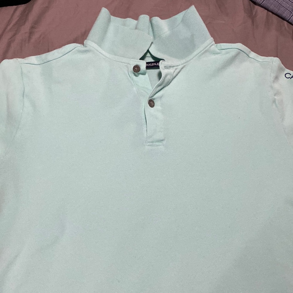 Boys Calvin Klein Jeans Collar Shirt in light green XL 18/20